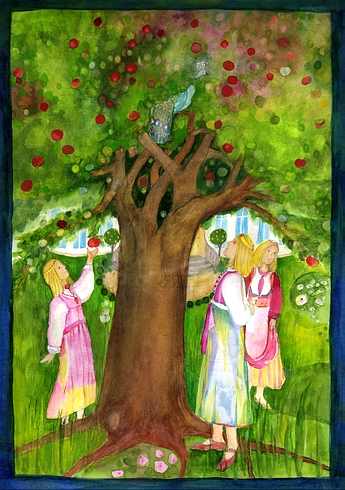 Eva Maria Ott-Heidmann: Mrchenprinzessinnen unterm Apfelbaum, Buchillustration